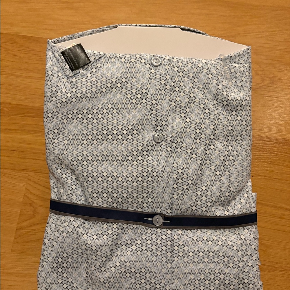 Blue Patterned Men's Shirt - Picture 4 of 4
